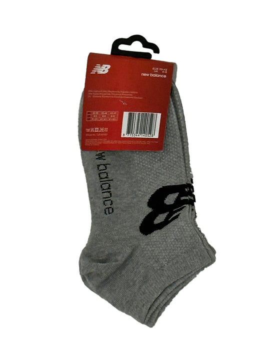 New Balance Mens Grey & Black 3 Pack Ankle Socks