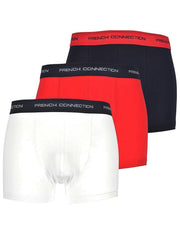 French Connection White Red Marine 3-Pack Boxer