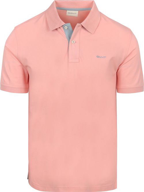 Gant Bubbelgum Pink Contrast Piqué Short Sleeve Rugger Polo Shirt