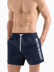 Emporio Armani Mens Blue Navy Beach Crinkle Swim Short