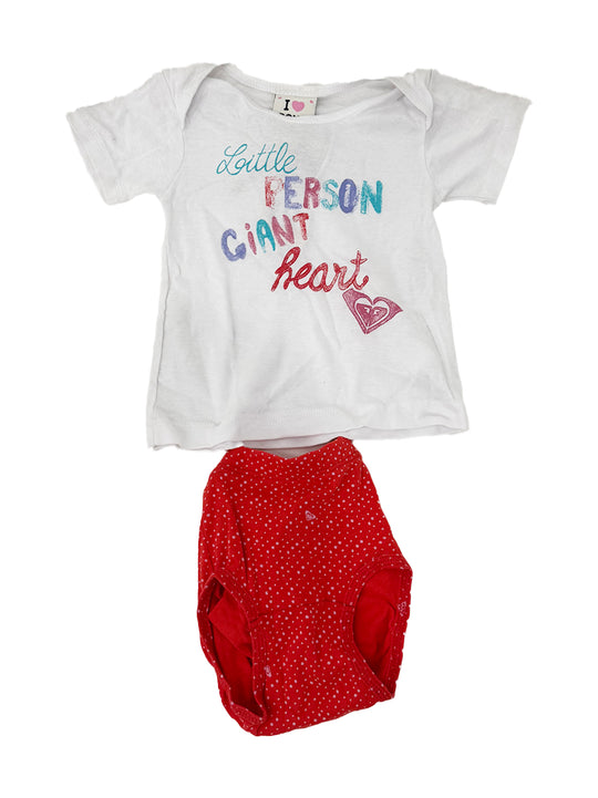 Roxy Girls White T-Shirt & Red Dot Pants