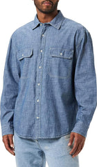 Gant Light Blue Relaxed Chambray Slub Long Sleeve Town