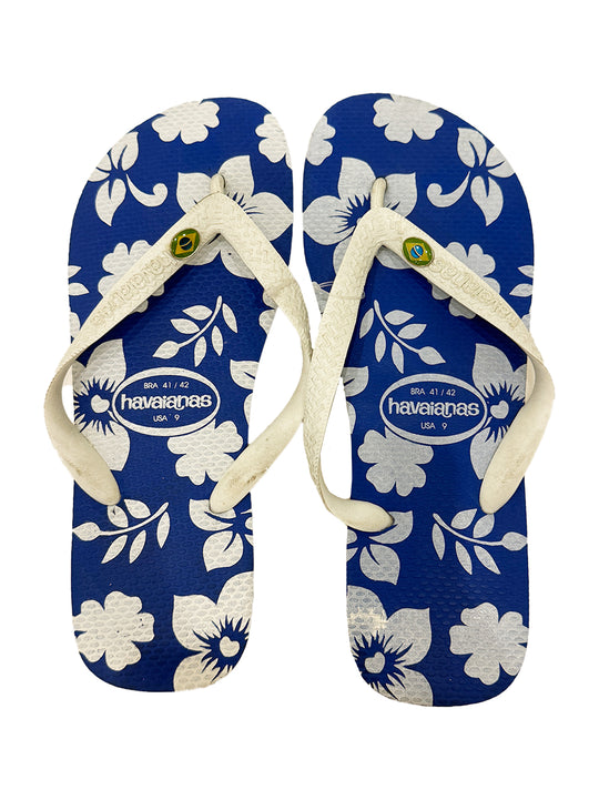 Havaianas Blue Floral Print Flip Flops