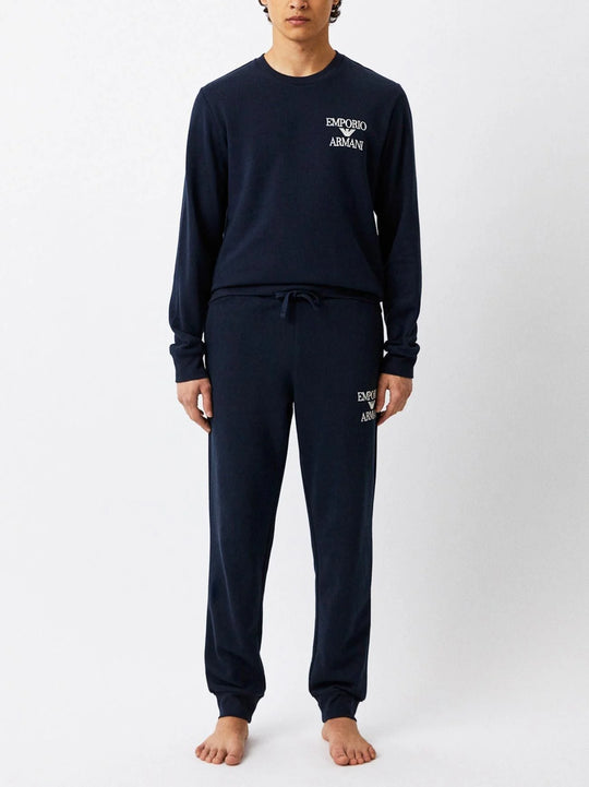 Emporio Armani Mens Marine Logo Tracksuit Set