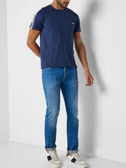 Emporio Armani Mens Blue Navy Small Eagle Logo T-Shirt