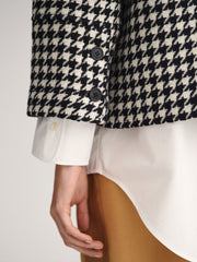 Gant Ebony Black Houndstooth Cropped Jacket