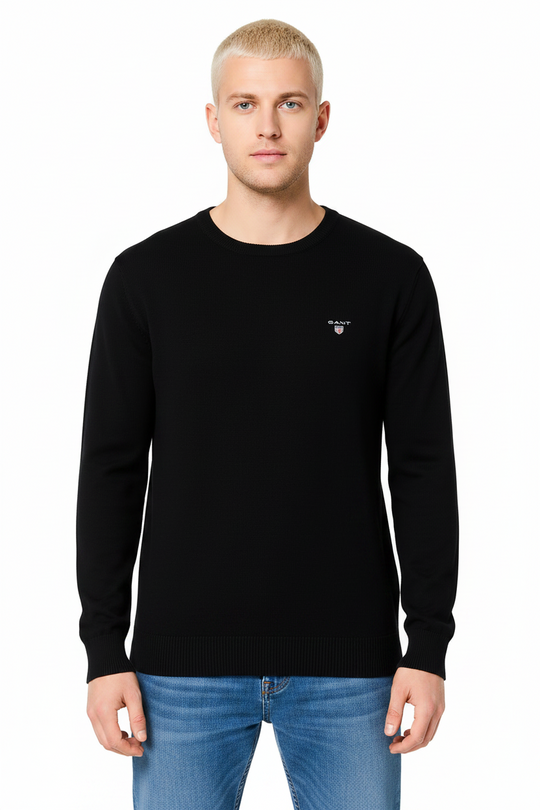 Gant Black Cotton Crew Neck Sweatshirt