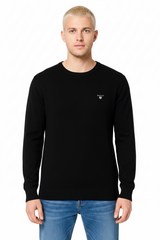 Gant Black Cotton Crew Neck Sweatshirt