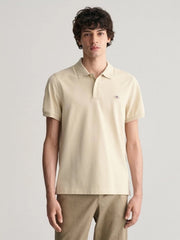 Gant Silky Beige Shield Short Sleeve Piqué Polo Shirt
