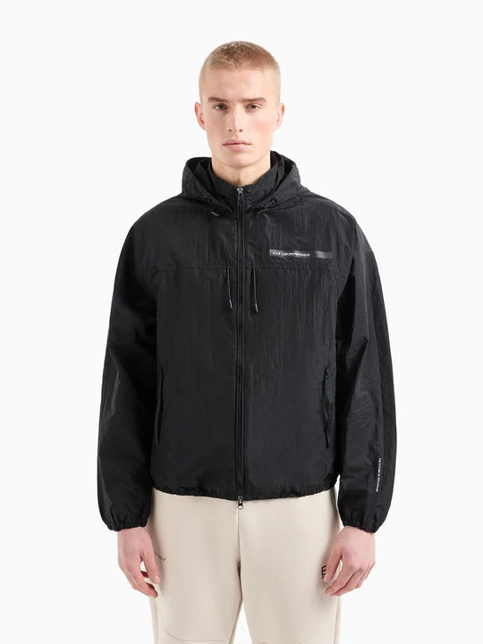 EA7 Mens Black Lightweight Logo Jacket