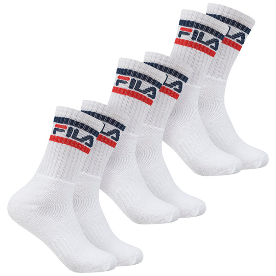FILA 3 Pack White Crew Socks
