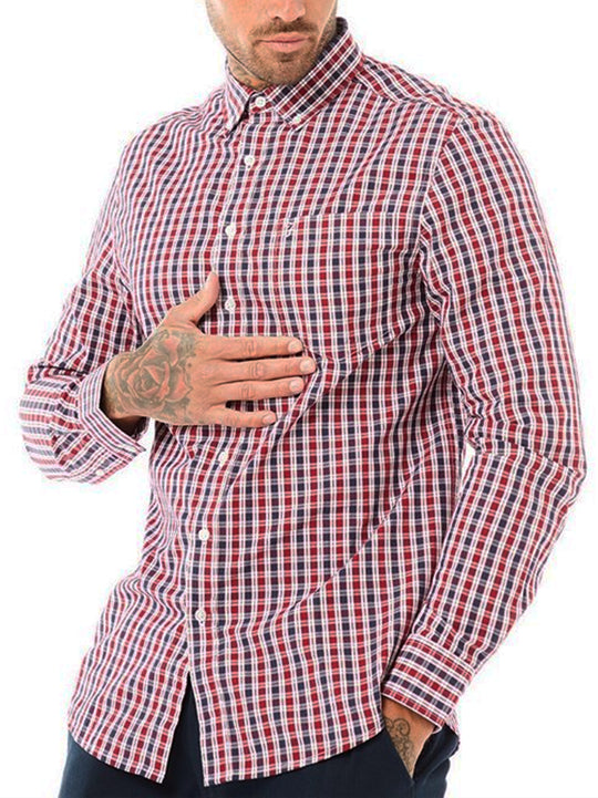 Farah Belthrop LS BD Scarlet Shirt