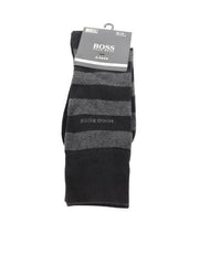 Hugo Boss 2PK Stripe Sock Black/Grey