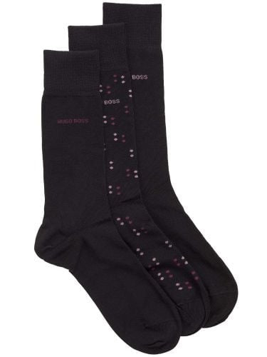 Hugo Boss 3PK Pattern Sock Black/Burgundy