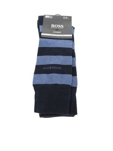 Hugo Boss 2PK Stripe Sock Navy/Blue