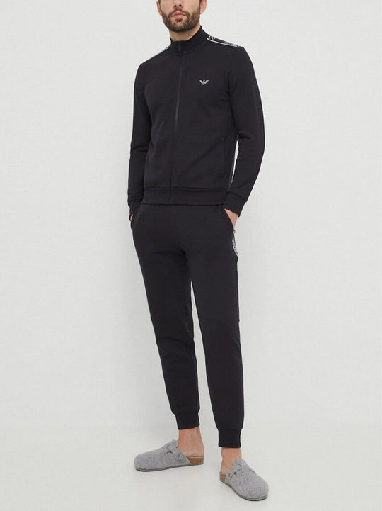 Emporio Armani Mens Black Logo Tape Tracksuit