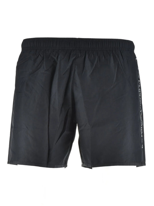 EA7 Mens Black Black Logo Swim Short
