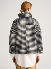 Gant Ebony Black Houndstooth Cropped Jacket
