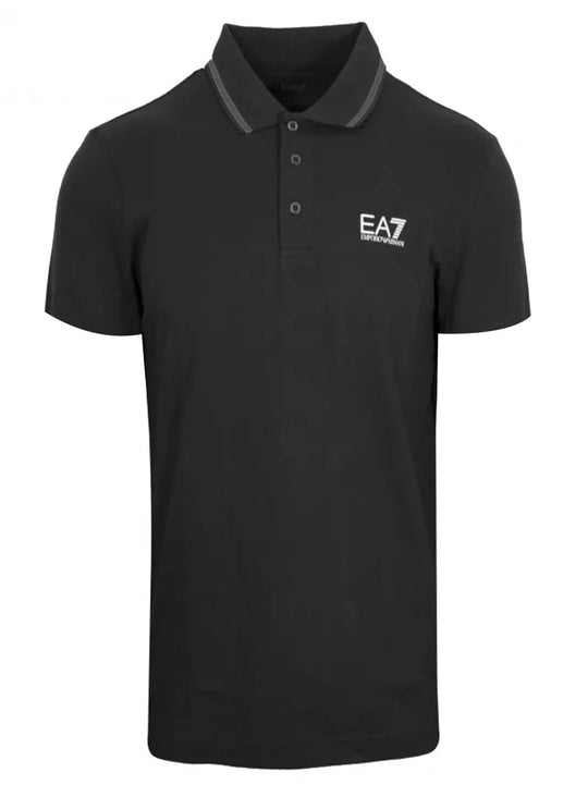 EA7 Mens Black Logo Polo Shirt