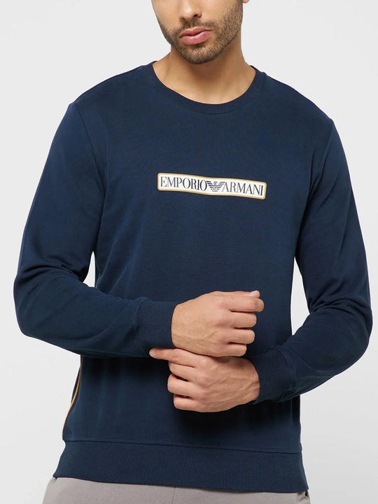 Emporio Armani Mens Marine Crew Neck Sweatshirt