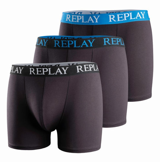 Replay 3 Pack Black/Turquoise Boxers