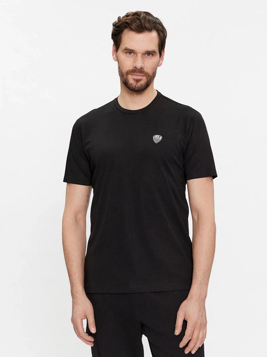 EA7 Mens Black Basic Crest T-Shirt