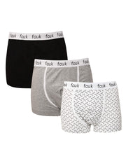 FCUK French Connection Grey Print Boxers Multipack