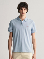 Gant Dove Blue Shield Short Sleeve Piqué Polo Shirt
