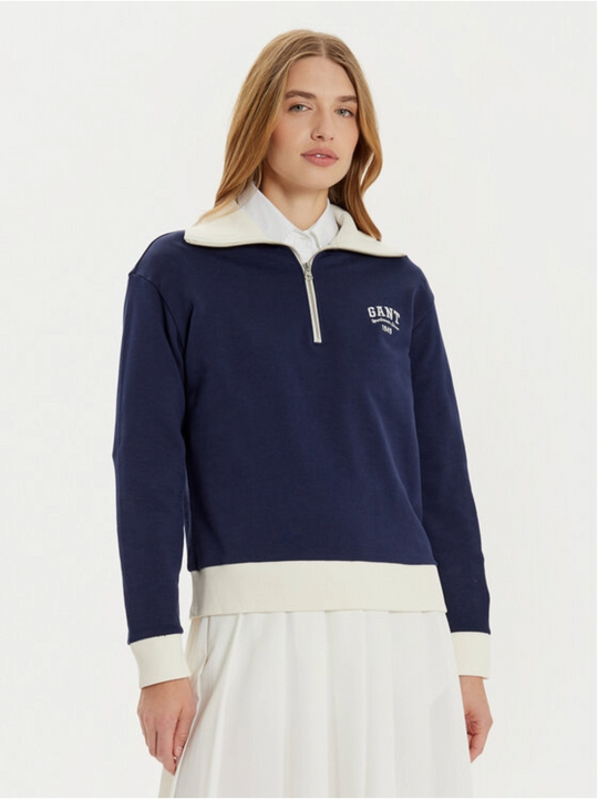 GANT SMALL GRAPHIC HALF ZIP SWEAT CLASSIC BLUE