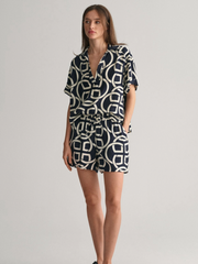 GANT REL MONOGRAM PRINT PULL ON SHORTS EVENING BLUE