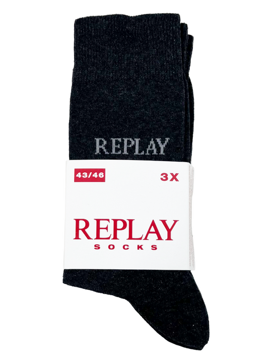 Replay Black 3-Pack Socks