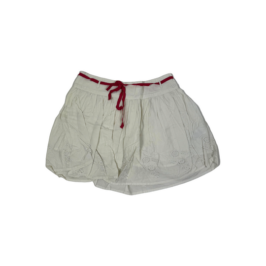 Roxy White Skirts With White Floral Stitching