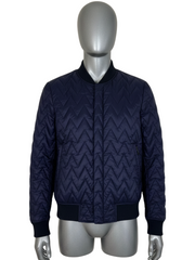 Armani Jeans Mens Navy Quilted Bomber Jacket