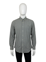 GANT White Green Check Long Sleeve Shirt