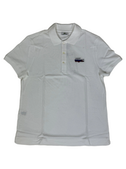 Lacoste White Short Sleeve Button Polo Shirt