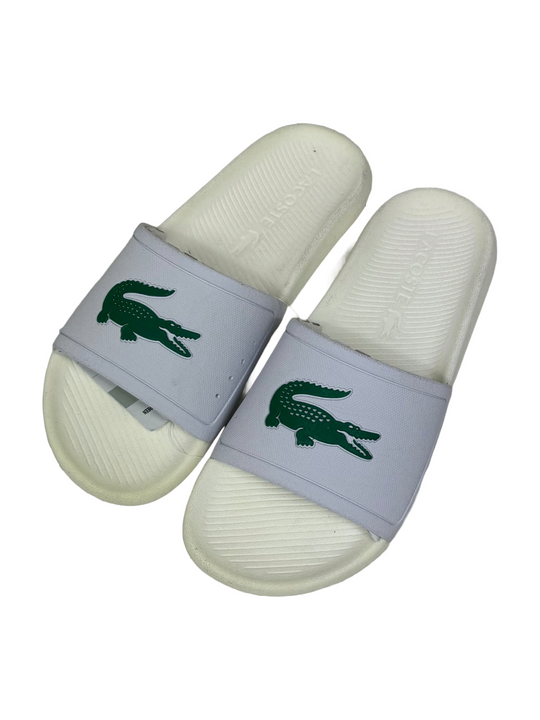 Lacoste White Two Tone Croco 119 Slide
