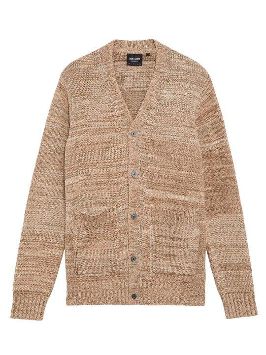 Lyle & Scott Tigers Eye Marl Multi Marl V Neck Cardigan