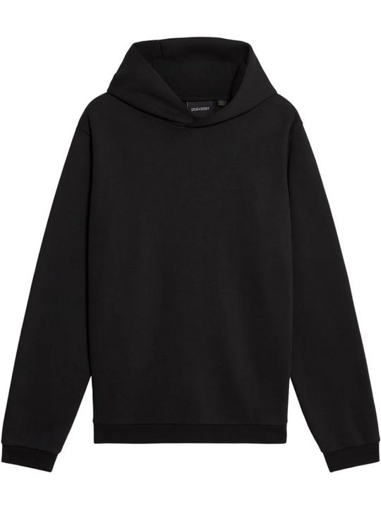 Lyle & Scott Jet Black Logo Brushback Pullover Hoodie
