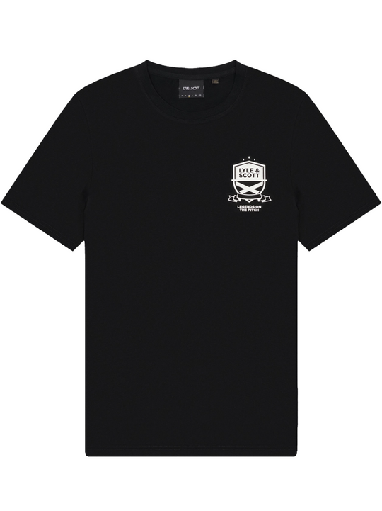 Lyle & Scott Jet Black Legends On The Pitch Graphic T-shirt