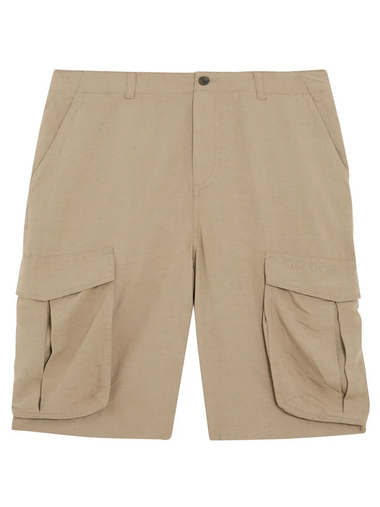 Lyle & Scott Desert Taupe Cotton Linen Cargo Shorts