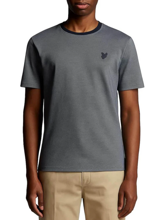 Lyle & Scott Chambray Blue Pique Interlock T-Shirt