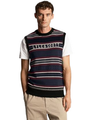 Lyle & Scott Jet Black Glen Fair Isle Crew Neck Vest