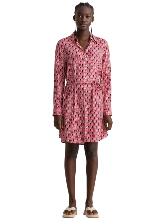 Gant Blush Pink Geometric Shirt Dress