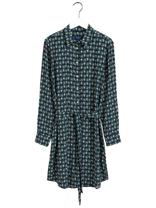 Gant Classic Blue Geometric Shirt Dress