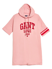 Gant Blushing Pink Collegiate Heart Hoodie Dress