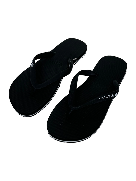 Lacoste Black White Flip Flops