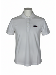 Lacoste White Short Sleeve Button Polo Shirt