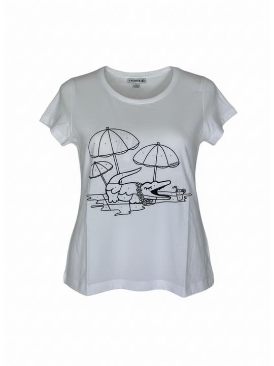 Lacoste White Logo Short Sleeve T-Shirt