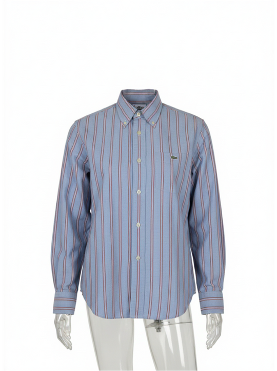 Lacoste Light Blue Pink Long Sleeve Shirt