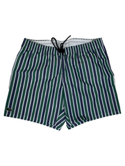 Lacoste Navy White Green Striped SW2 Swim Shorts